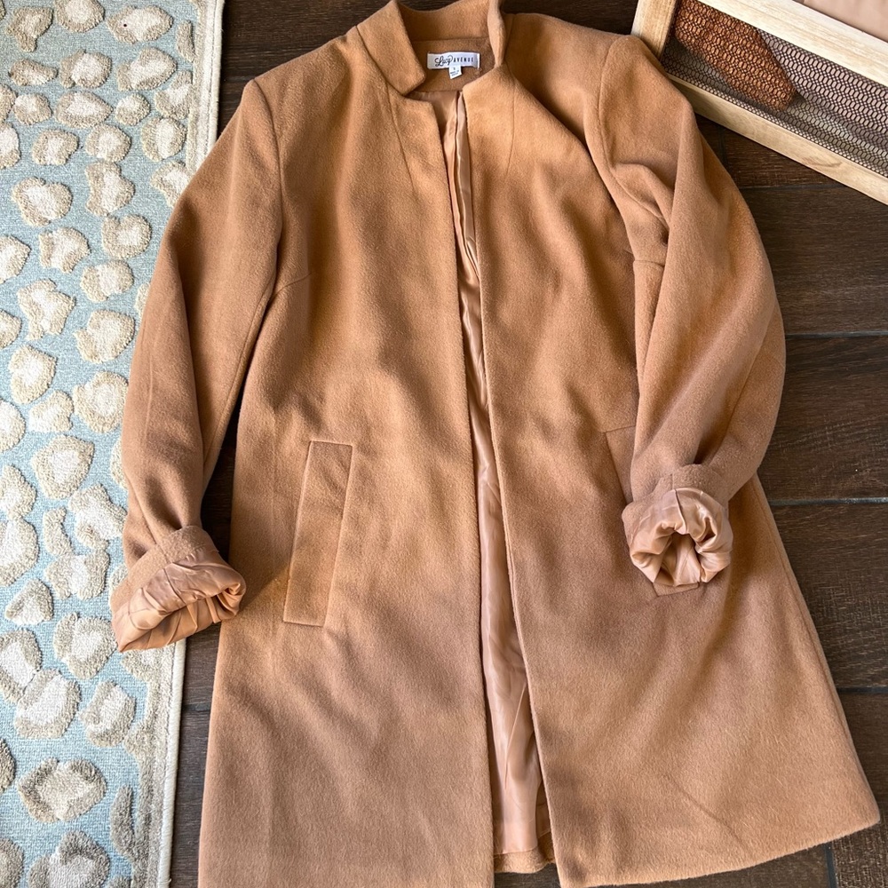 Lucy AVE VIP trench coat mock neck dress jacket